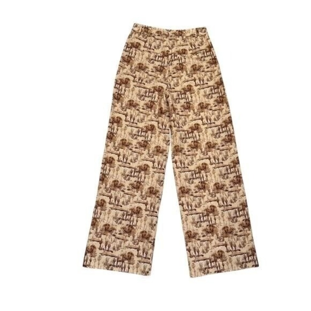 NEW Cami NYC Wide Leg Pants Cactus Desert Print Linen Blend Rylie Size 8 - Picture 4 of 7